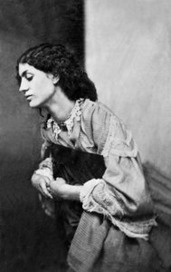 Jane Morris, geposeerd door Dante Gabriel Rossetti, 1865 (albumine print)